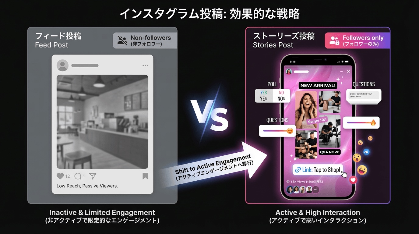 フィード投稿とストーリーズ投稿の効果比較